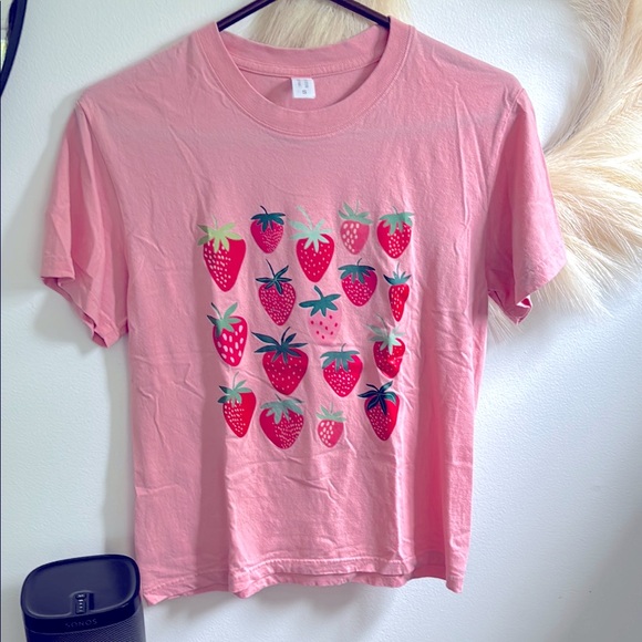 Tops - Pink Strawberry Graphic Tee